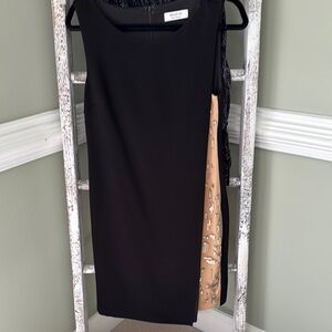 Bailey 44 Black Sheath Dress with Slit round Neck